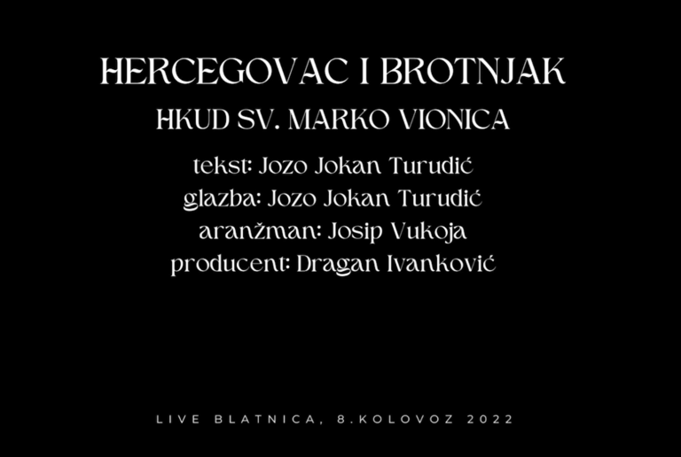 HKUD sv.Marko Vionica – Hercegovac i Brotnjak uživo iz Blatnice