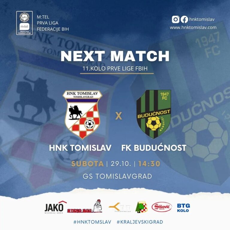 HNK Tomislav od 14:30 sati igra protiv FK Budućnost