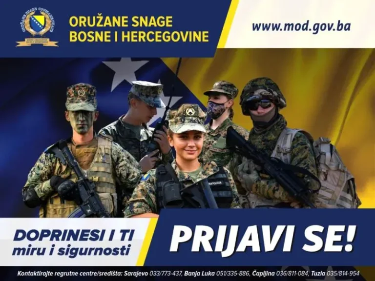 Ministarstvo obrane BiH raspisuje natječaje za prijam u Oružane snage BiH