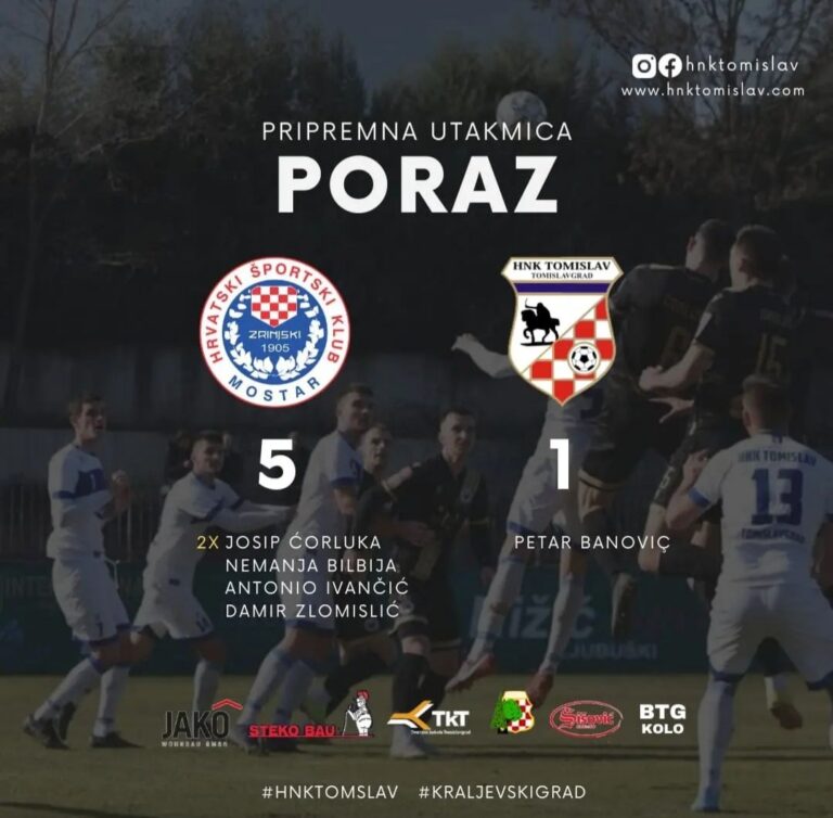 TOMISLAV PORAŽEN 5:1 OD ZRINJSKOG