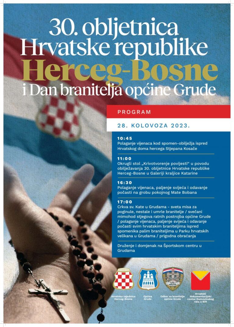 Obilježavanje 30. obljetnice Hrvatske republike Herceg-Bosne i Dan branitelja općine Grude