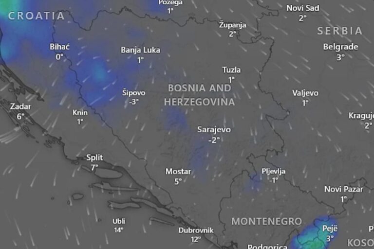 Temperature u BiH će večeras pasti i za 20 stupnjeva, snijeg se očekuje na sjeverozapadu