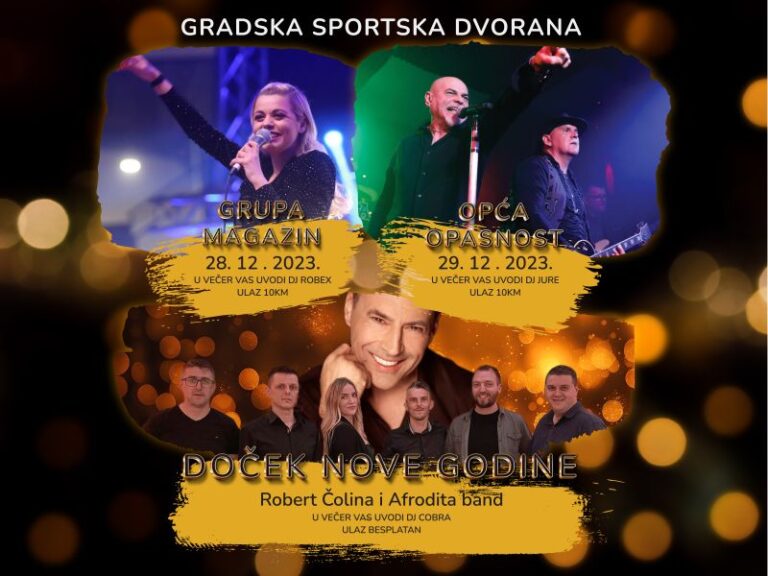 Uskoro u Tomislavgradu koncert grupe Magazin i Opće opasnosti, za doček Nove godine Afrodita band, Robert Čolina i DJ Cobra