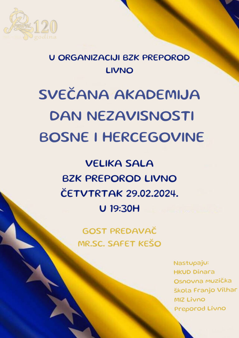 LIVNO: Akademija povodom obilježavanja Dana nezavisnosti Bosne i Hercegovine