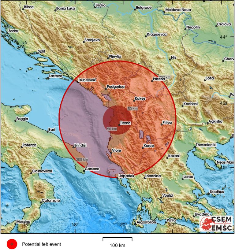 Snažan potres pogodio Albaniju: Osjetio se u BiH, Hrvatskoj, Crnoj Gori