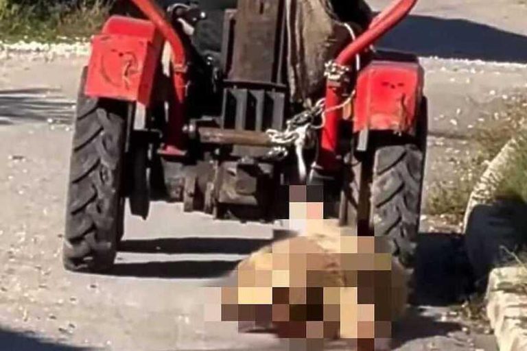 Šokantne scene u BiH: Muškarac brutalno maltretirao psa, svezao ga za traktor i vukao