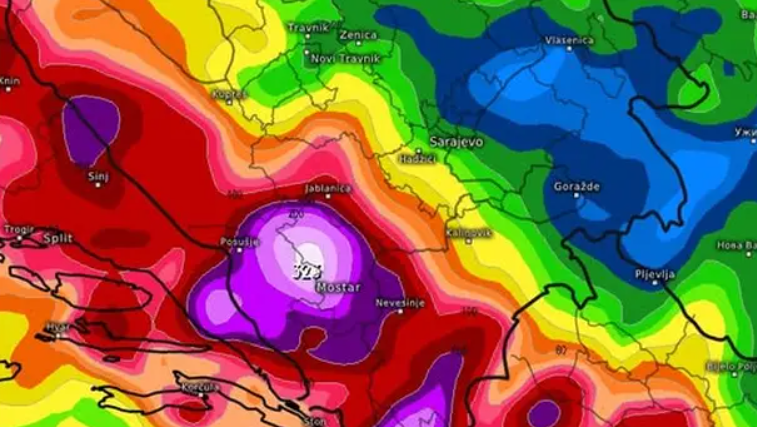 Obilne kiše stižu u Mostar: Očekuju se velike padaline i opasnost od poplava