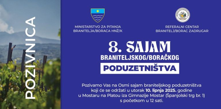 Sutra u Mostaru 8. Sajam braniteljskog poduzetništva