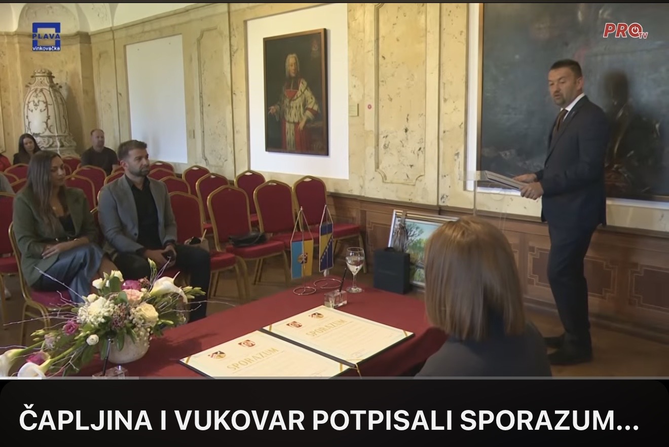 ČAPLJINA I VUKOVAR POTPISALI SPORAZUM O PRIJATELJSTVU I SURADNJI