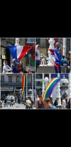 Na Jelačić trgu: Možemovci skidaju hrvatsku i postavljaju LGBT zastavu