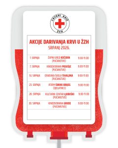 Raspored akcija darivanja krvi u srpnju na području ŽZH